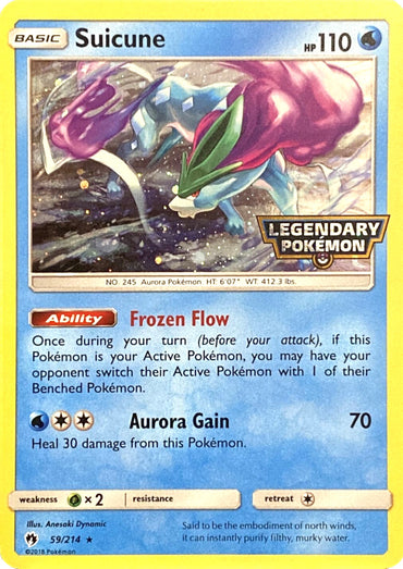 Suicune (59/214) (Legendary Pokemon Stamped) [Sun & Moon: Lost Thunder]