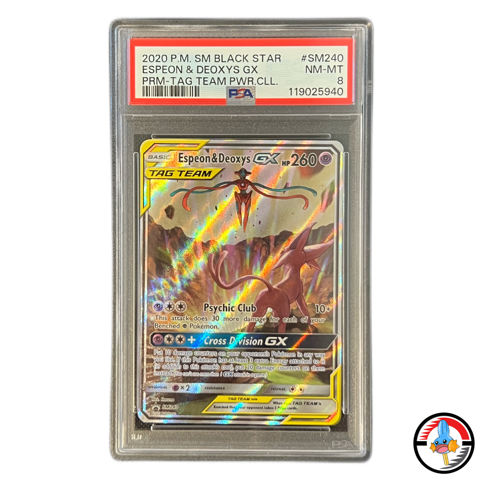 Espeon & Deoxys GX PSA 8
