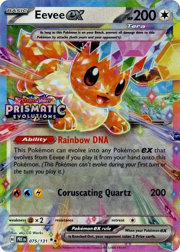 Eevee ex (075/131) (Prismatic Evolutions Stamp) [Scarlet & Violet: Prismatic Evolutions]