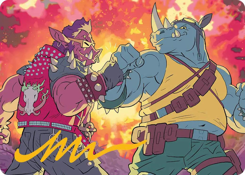 Bebop & Rocksteady Art Card (Gold-Stamped Signature) [Teenage Mutant Ninja Turtles Art Series]