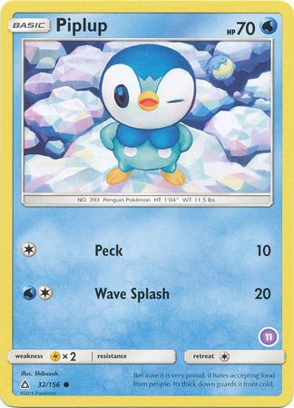 Piplup (32/156) (Deck Exclusive #11) [Sun & Moon: Trainer Kit - Alolan Sandslash]